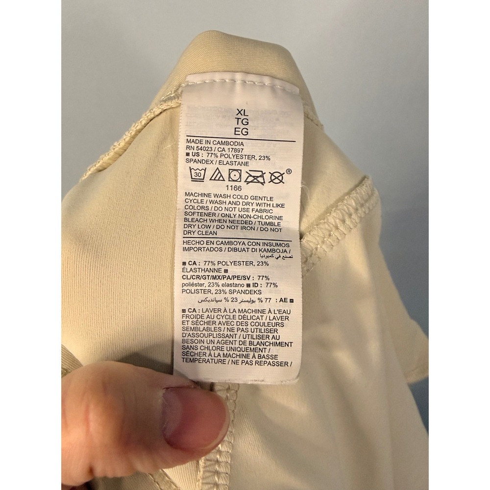 Old Navy Powersoft Active Shorts Women XL Beige High Rise Go-Dry Drawstring 1166 - Picture 4 of 5